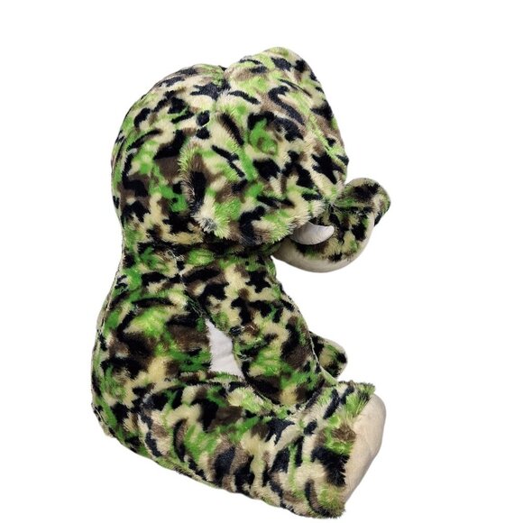 Peek A Boo Toys Elephant Plush Black Green Camo 30 Inch - Picture 2 of 6